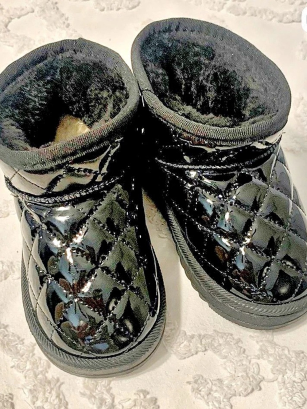 Kids Black Quilted Boots Like New